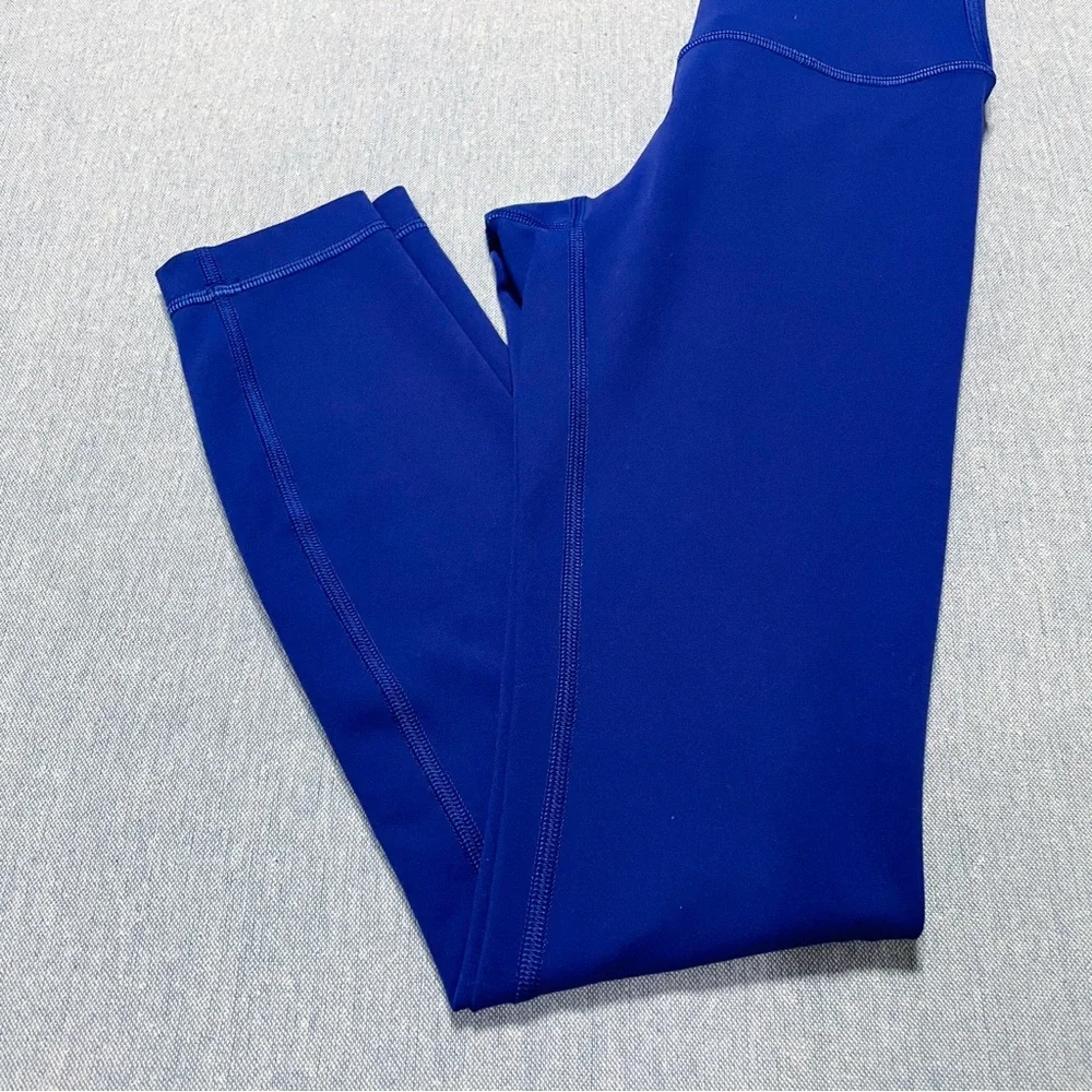 Lululemon Wunder Train Mid Rise Tights Size 2 Blue Gym Active Athletic Tight